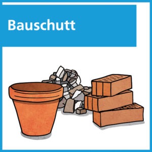 In der Schuttmulde entsorgen Sie Bauschutt, Ziegel, Beton, inerte Abfälle und Glas